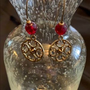 Cookie Lee earrings red bead